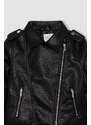 DEFACTO Girl Waterproof Faux Leather Jacket