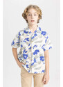 DEFACTO Boy Oversize Fit Patterned Viscose Short Sleeve Shirt