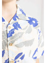 DEFACTO Boy Oversize Fit Patterned Viscose Short Sleeve Shirt