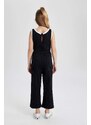 DEFACTO Girl Printed Ribbed Camisole Sleeveless Long Jumpsuit