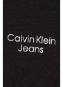 Dětská mikina Calvin Klein Jeans černá barva, s potiskem