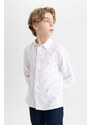 DEFACTO Boy Regular Fit Polo Neck Oxford Long Sleeve Shirt