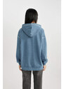 DEFACTO Oversize Fit Printed Hooded Thick Sweatshirt