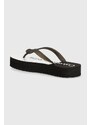 Žabky Calvin Klein Jeans BEACH SANDAL FLATFORM MONOLOGO dámské, černá barva, na platformě, YW0YW01617