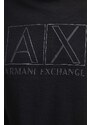 Mikina Armani Exchange pánská, černá barva, s potiskem