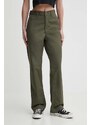 Kalhoty Vans Authentic Chino zelená barva, střih chinos, medium waist, VN0A5FJBKCZ-green