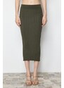 Trendyol Khaki Midi Knitwear Premium Yarn/ Special Yarn Skirt