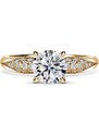 Danfil Luna | Zásnubní prsten se středovým kamenem 1.310ct, žluté zlato, s diamanty 46