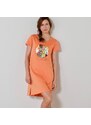 Blancheporte Krátká noční košile s potiskem "Tropical" oranžová 56