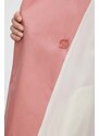 Bavlněný trenčkot Tommy Hilfiger růžová barva, oversize