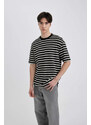 DEFACTO Comfort Fit Crew Neck Striped Short Sleeve T-Shirt