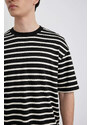 DEFACTO Comfort Fit Crew Neck Striped Short Sleeve T-Shirt