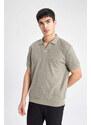 DEFACTO Regular Fit Resort Neck Knitting Look Polo T-Shirt