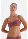 Dagi Pale Pink Lace Detail Strapless Covered Bra