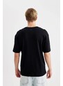 DEFACTO Comfort Fit Crew Neck Printed T-Shirt