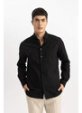 DEFACTO Modern Fit Polo Neck Textured Long Sleeve Shirt