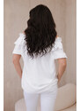 K-Fashion Španělská halenka s ozdobným volánem bílý