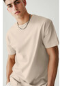Hendrix Tričko, Barva Ekru, s Potiskem Basic T Shirt