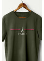 Hendrix Tričko, Barva Khaki, s Potiskem Paris design-clothing-minimal