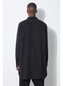 Bavlněná košile Rick Owens Jumbo černá barva, relaxed, s klasickým límcem, DU01D1297.P.09