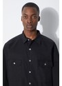 Bavlněná košile Rick Owens Jumbo černá barva, relaxed, s klasickým límcem, DU01D1297.P.09