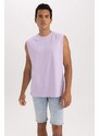 DEFACTO Boxy Fit Printed Crew Neck Sleeveless Undershirt