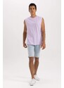 DEFACTO Boxy Fit Printed Crew Neck Sleeveless Undershirt