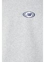 Mikina New Balance Hoops pánská, šedá barva, s kapucí, melanžová, MT41581AGT