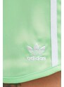 Kraťasy adidas Originals dámské, zelená barva, s aplikací, high waist, IP0712
