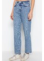 Trendyol Light Blue High Waist Straight Jean