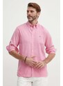 Košile Tommy Hilfiger pánská, růžová barva, regular, s límečkem button-down