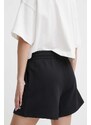 Bavlněné šortky HUGO černá barva, hladké, high waist, 50516269