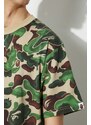 Bavlněné tričko A Bathing Ape Bape Art Camo Ape Head One Point Tee zelená barva, 1J80109057