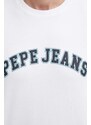 Bavlněné tričko Pepe Jeans béžová barva, s potiskem