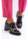 Kesi Černé dámské lakované boty na vysokém podpatku Nelione