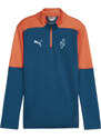 PUMA Neymar JR Creativity 1/4 Zip Top dětská fotbalová mikina ocean tropic/hot heat