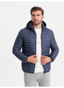 Ombre Men's quilted bagged jacket - navy blue