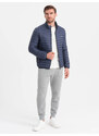 Ombre Men's quilted bagged jacket - navy blue