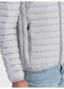 Ombre Clothing Pánská bunda bomber se saténovým povrchem a kontrastními žebrovanými lemy - černá V1 OM-JALP-22FW-007