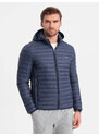 Ombre Men's quilted bagged jacket - navy blue