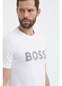 Bavlněné tričko Boss Green bílá barva, s potiskem