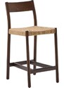 Ořechová barová židle Kave Home Yalia s výpletem 65 cm