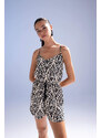 DEFACTO Tropical Patterned Strap Jumpsuit