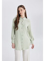 DEFACTO Regular Fit Shirt Collar Long Sleeve Tunic