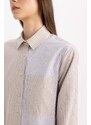 DEFACTO Relax Fit Poplin Shirt Collar Long Sleeve Tunic