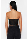 Trendyol Black Body-Sitting Knitted Lace Bustier