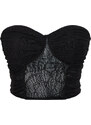 Trendyol Black Body-Sitting Knitted Lace Bustier