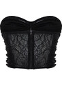 Trendyol Black Body-Sitting Knitted Lace Bustier