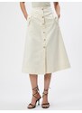 Koton Midi Skirt Pocket Detailed Buttoned Slit Cotton