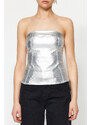 Trendyol Silver Denim Bustier